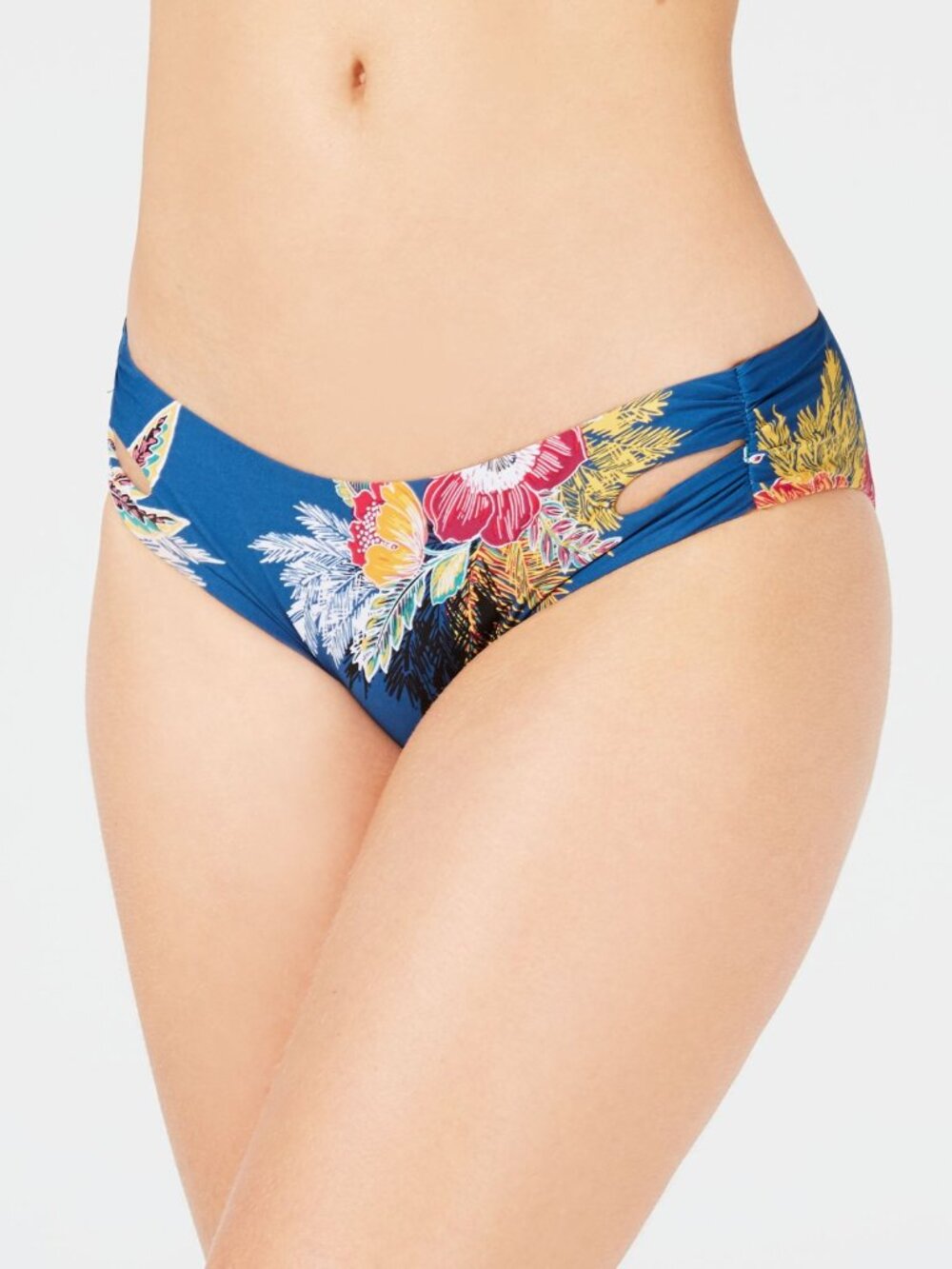 Soluna Womens Shirred Cutout Bikini Bottoms